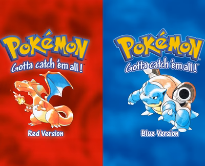 red & blue Pokemon Game Cover